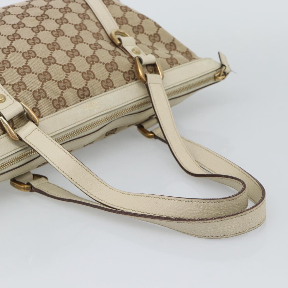 GUCCI GG Canvas Abbey Hand Bag Beige Gold Tone 141470 Auth BA14723 - Jerrillo image 7