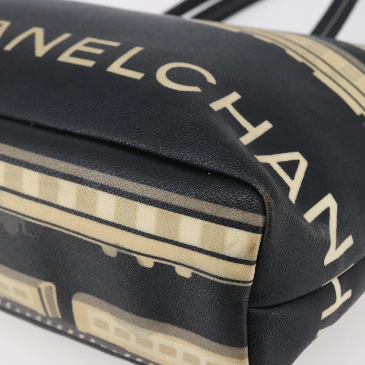 CHANEL Central Station Tote Bag PVC Canvas Black Silver CC Auth BA6549 - Jerrillo image 9