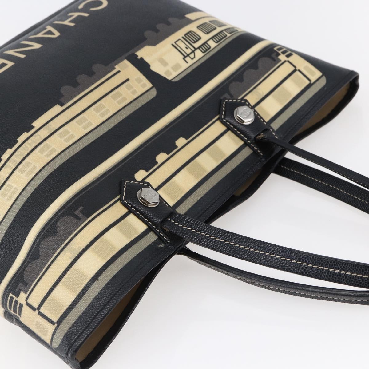 CHANEL Central Station Tote Bag PVC Canvas Black Silver CC Auth BA6549 - Jerrillo image 6