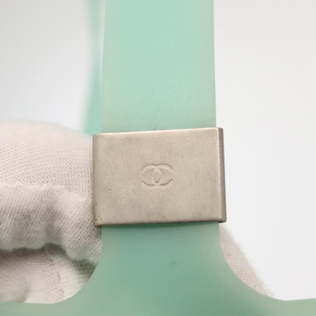 CHANEL Tote Bag rubber Turquoise Blue CC Auth BA6869 - Jerrillo image 10