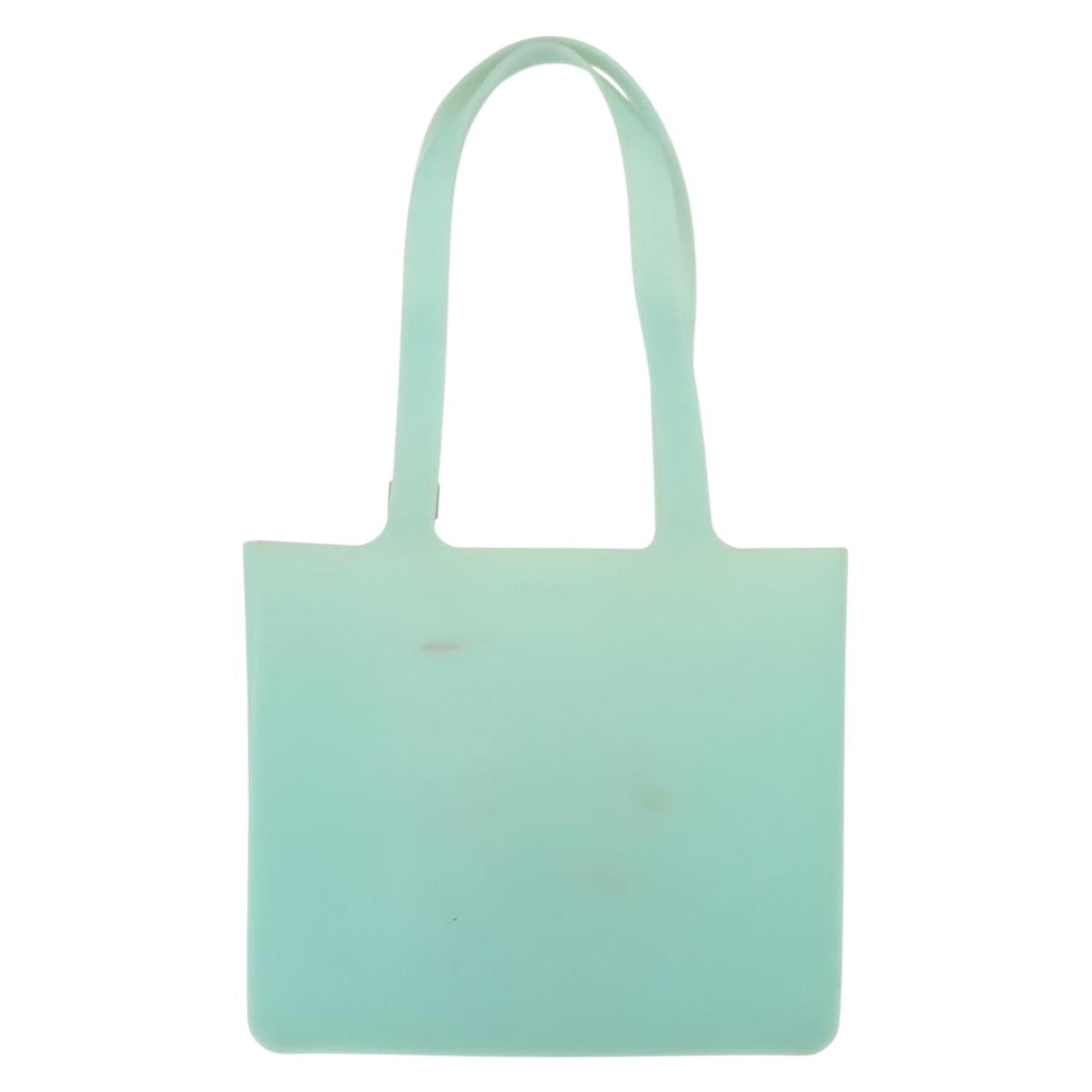 CHANEL Tote Bag rubber Turquoise Blue CC Auth BA6869 - Jerrillo image 2