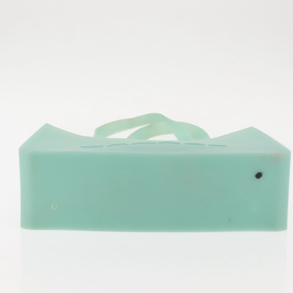 CHANEL Tote Bag rubber Turquoise Blue CC Auth BA6869 - Jerrillo image 5