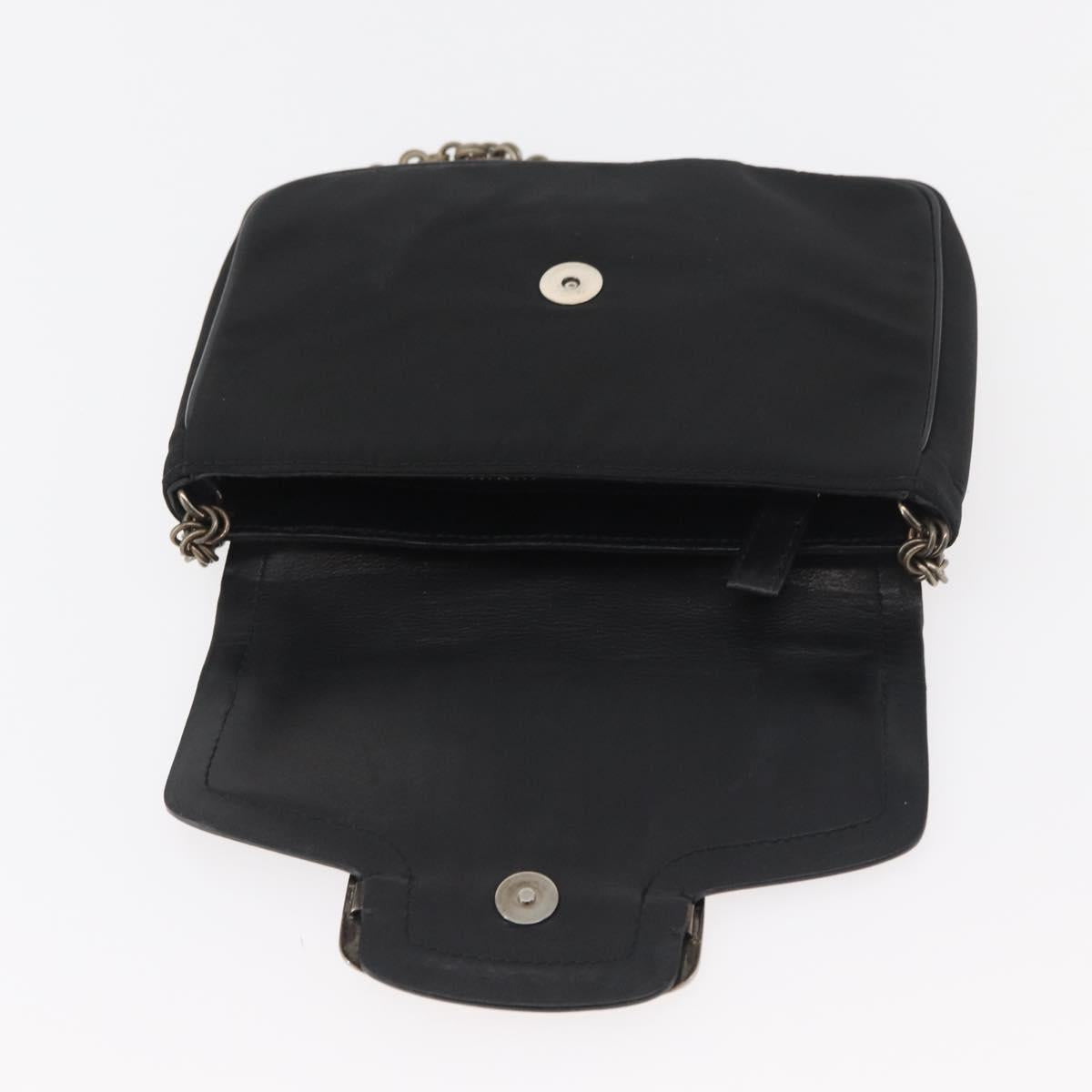 PRADA Chain Shoulder Bag Nylon Black Silver Auth BAZ748A - Jerrillo image 10