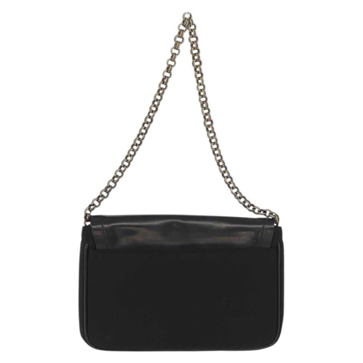 PRADA Chain Shoulder Bag Nylon Black Silver Auth BAZ748A - Jerrillo image 2