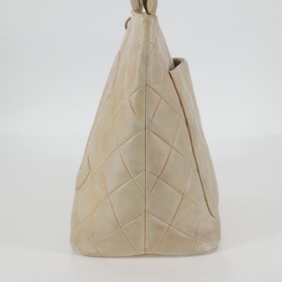 Borsa tote CHANEL in pelle di agnello beige con logo CC, autentica bs12535 - Jerrillo image 4