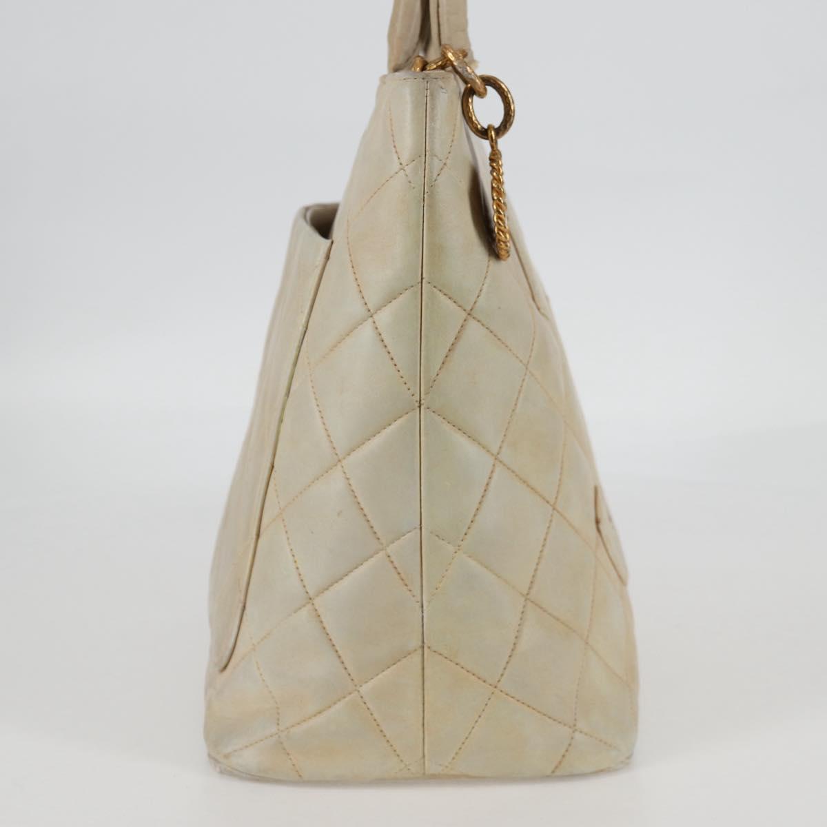 Borsa tote CHANEL in pelle di agnello beige con logo CC, autentica bs12535 - Jerrillo image 5