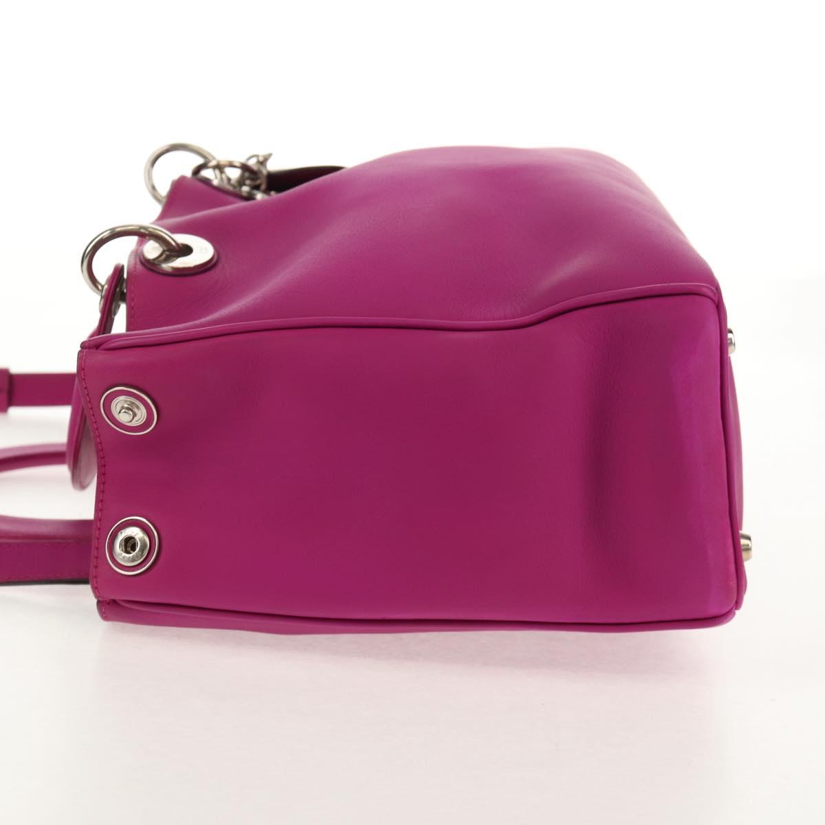Christian Dior Diorissimo Borsa a mano in pelle 2 vie Viola Argento Auth bs30787 - Jerrillo image 3