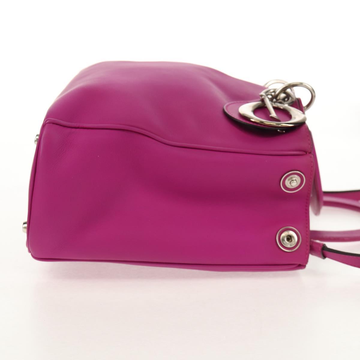 Christian Dior Diorissimo Borsa a mano in pelle 2 vie Viola Argento Auth bs30787 - Jerrillo image 4
