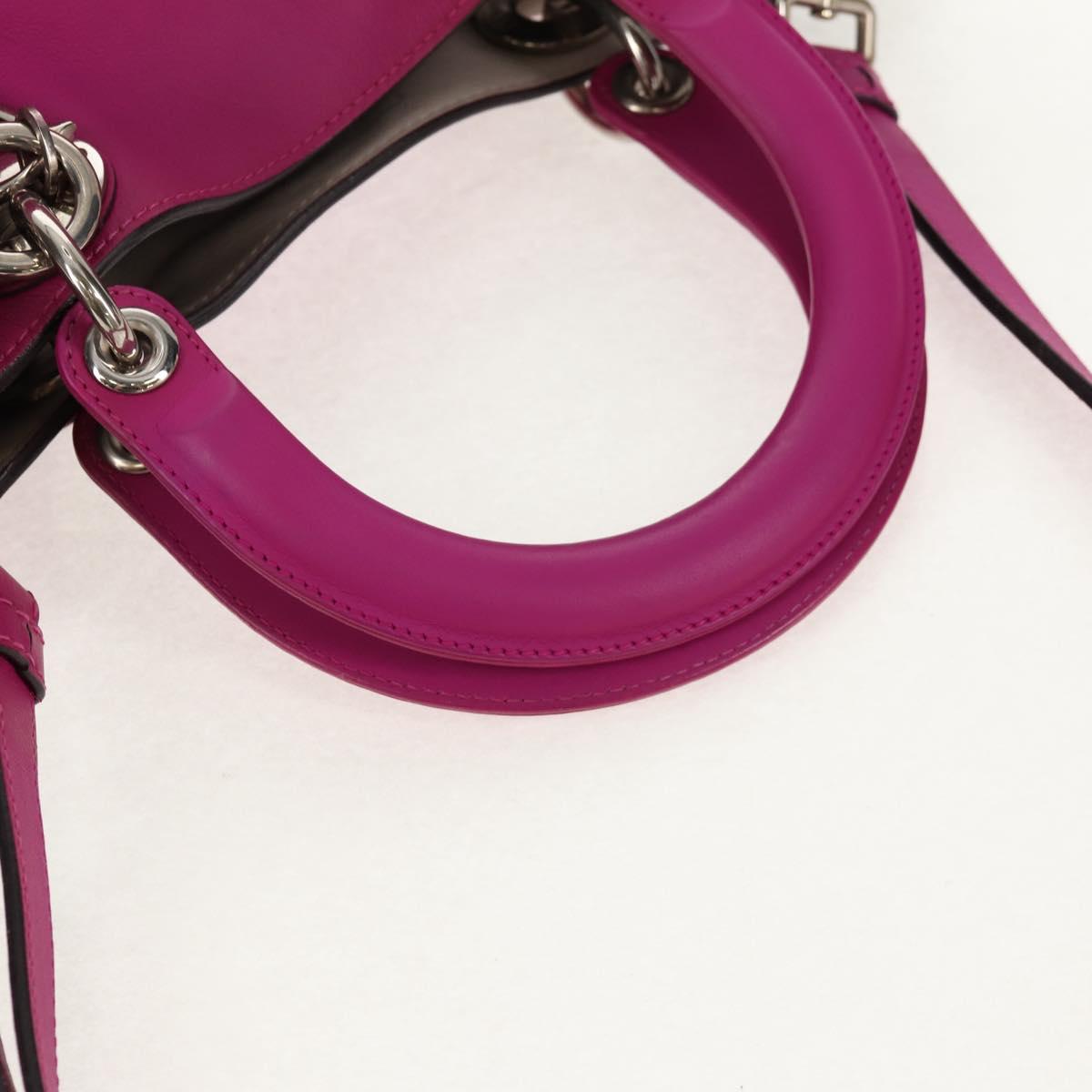 Christian Dior Diorissimo Borsa a mano in pelle 2 vie Viola Argento Auth bs30787 - Jerrillo image 7