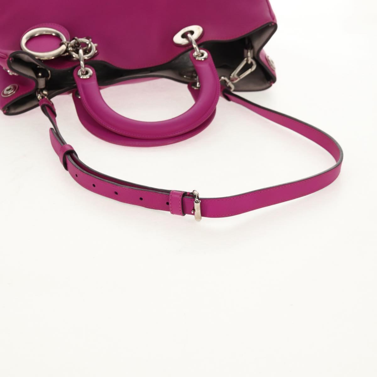 Christian Dior Diorissimo Borsa a mano in pelle 2 vie Viola Argento Auth bs30787 - Jerrillo image 8