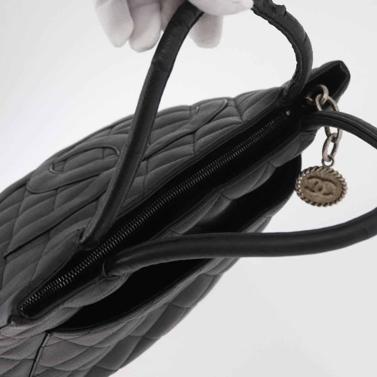 Borsa tote standard CHANEL in pelle di caviale, nera e argento, con logo CC, autentica bs34946 image 7