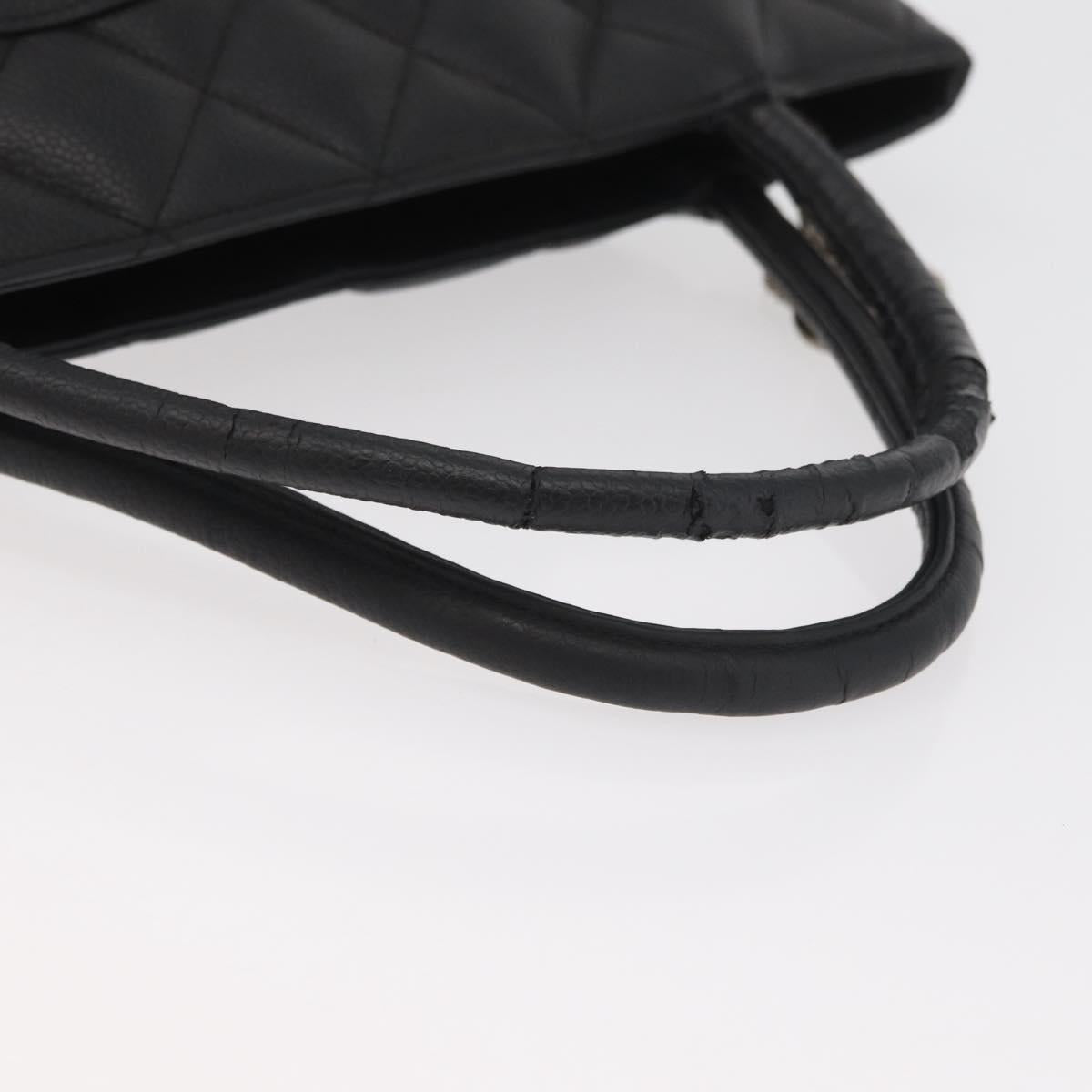 Borsa tote standard CHANEL in pelle di caviale, nera e argento, con logo CC, autentica bs34946 image 8