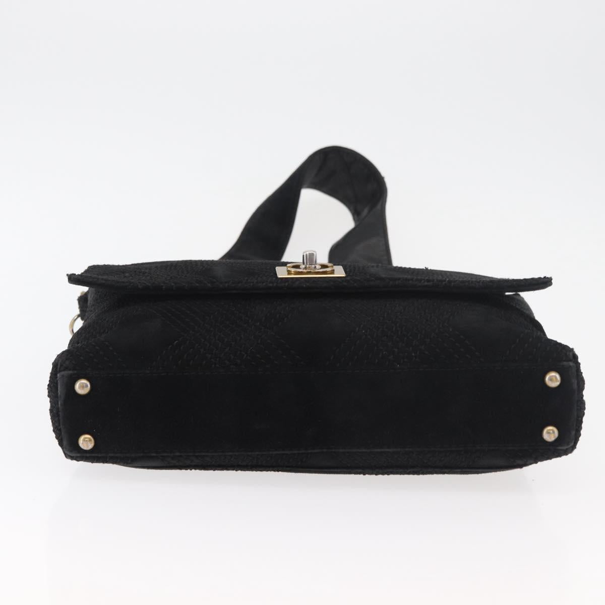 CHANEL Wild Stitch Chain Shoulder Bag Suede Black Gold CC Auth bs34950A - Jerrillo image 6