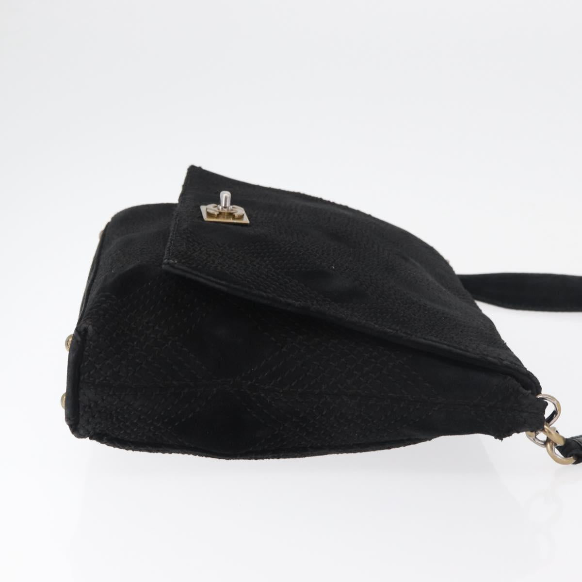 CHANEL Wild Stitch Chain Shoulder Bag Suede Black Gold CC Auth bs34950A - Jerrillo image 4