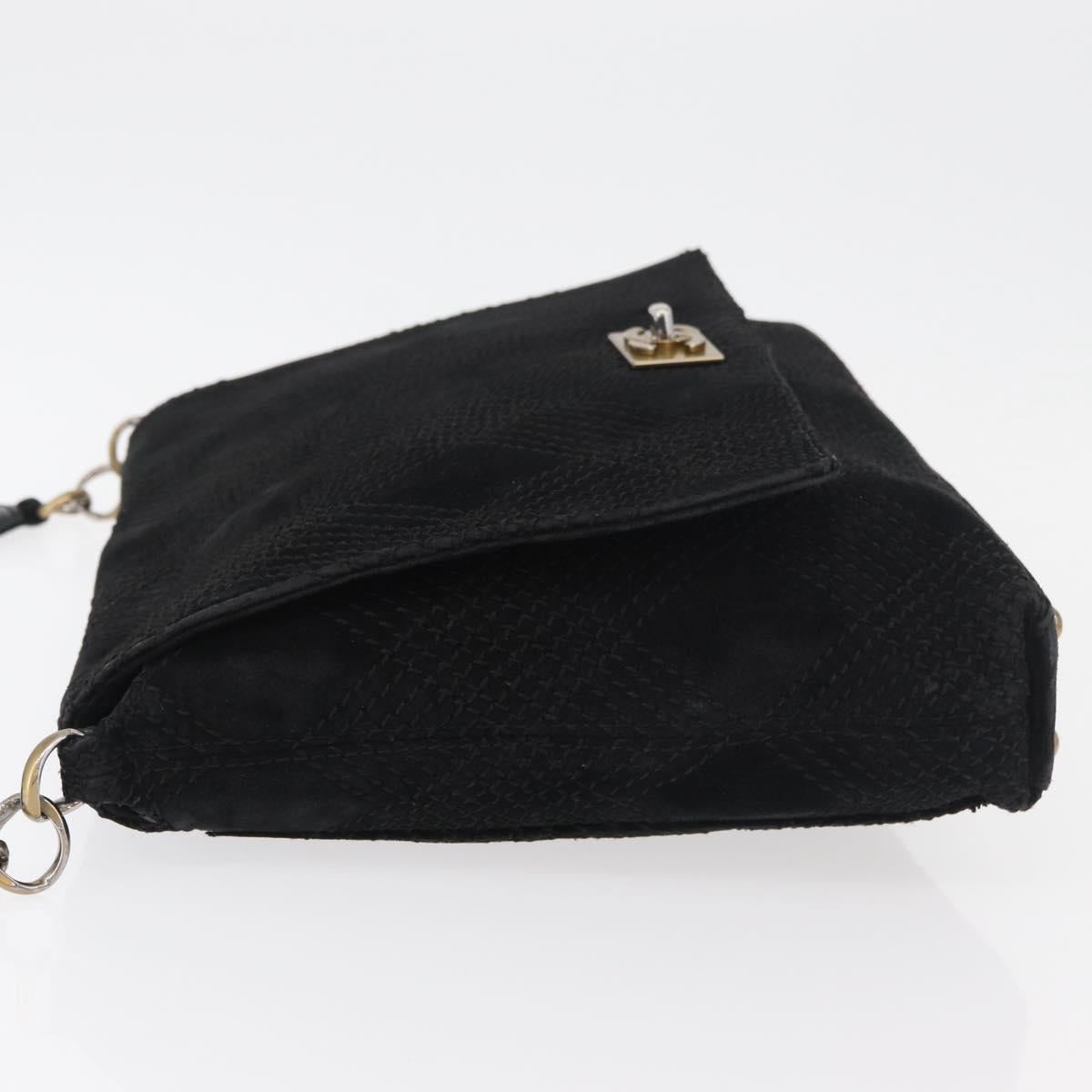 CHANEL Wild Stitch Chain Shoulder Bag Suede Black Gold CC Auth bs34950A - Jerrillo image 5