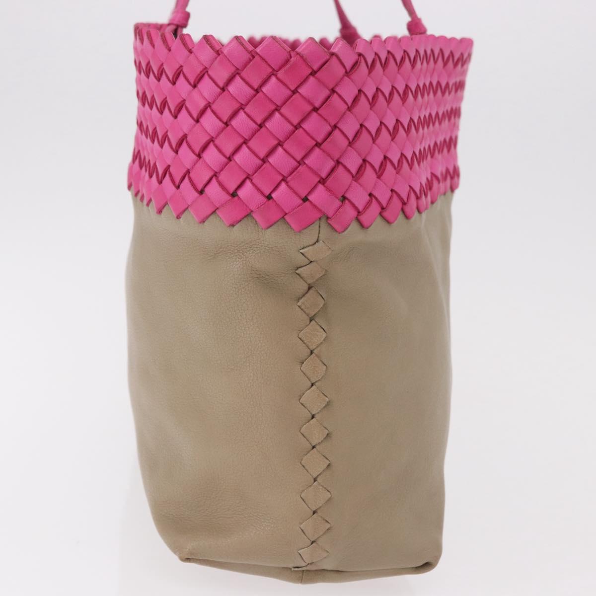 BOTTEGA VENETA INTRECCIATO Tote Bag Leather Pink Beige Auth bs35618A - Jerrillo image 4