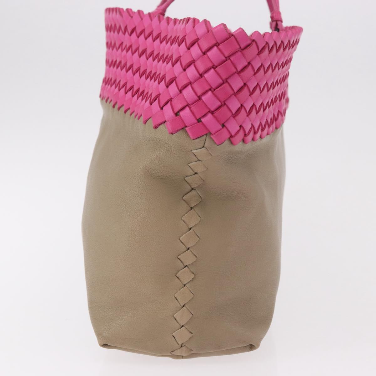 BOTTEGA VENETA INTRECCIATO Tote Bag Leather Pink Beige Auth bs35618A - Jerrillo image 5