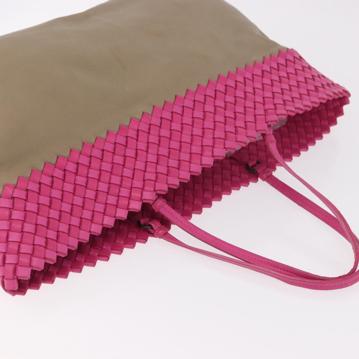 BOTTEGA VENETA INTRECCIATO Tote Bag Leather Pink Beige Auth bs35618A - Jerrillo image 7