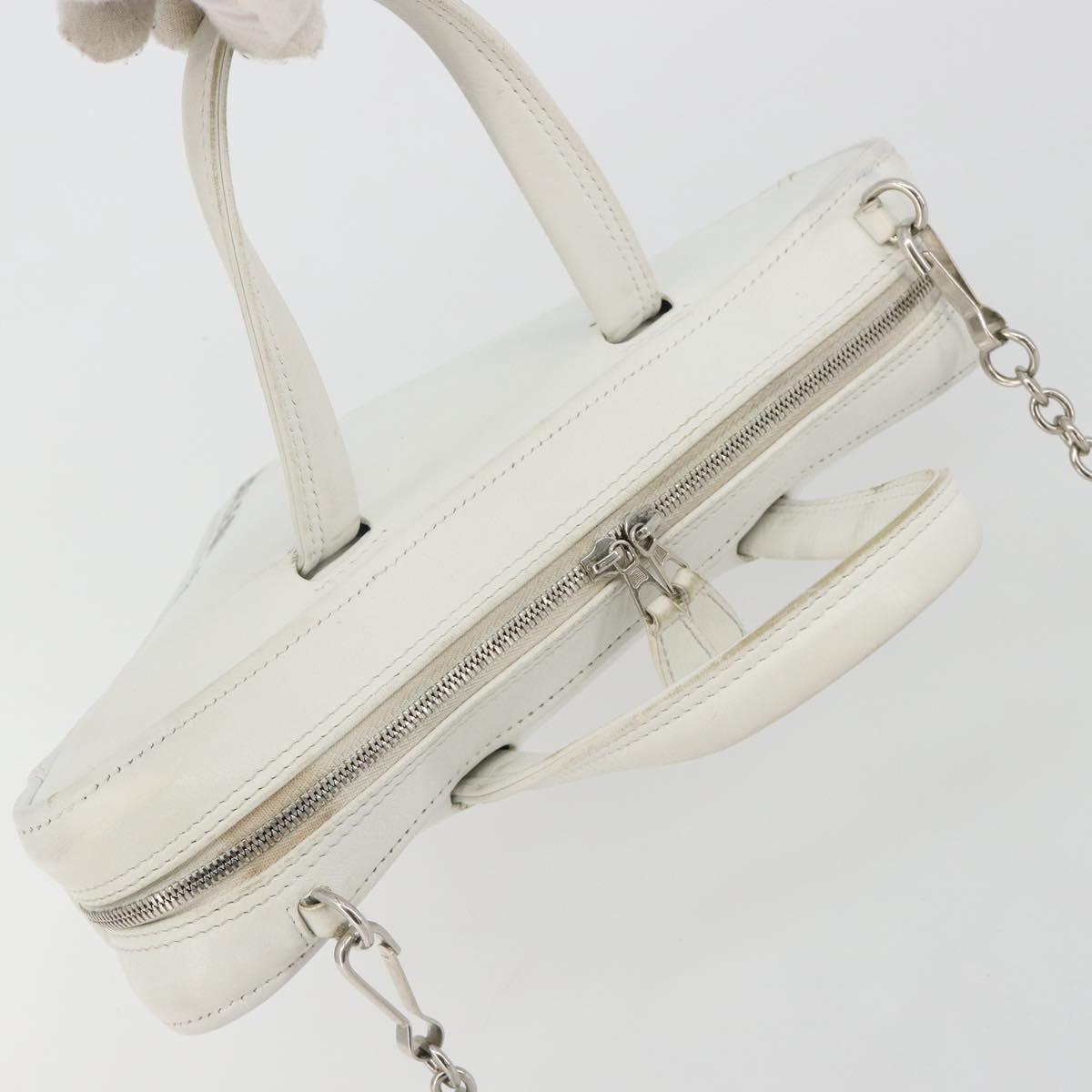 BALENCIAGA Triangle Duffel Bag Leather 2way White Silver 527272 Auth bs35637A - Jerrillo image 6