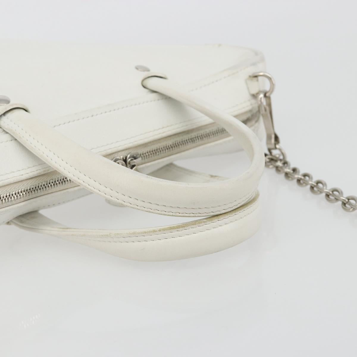 BALENCIAGA Triangle Duffel Bag Leather 2way White Silver 527272 Auth bs35637A - Jerrillo image 7