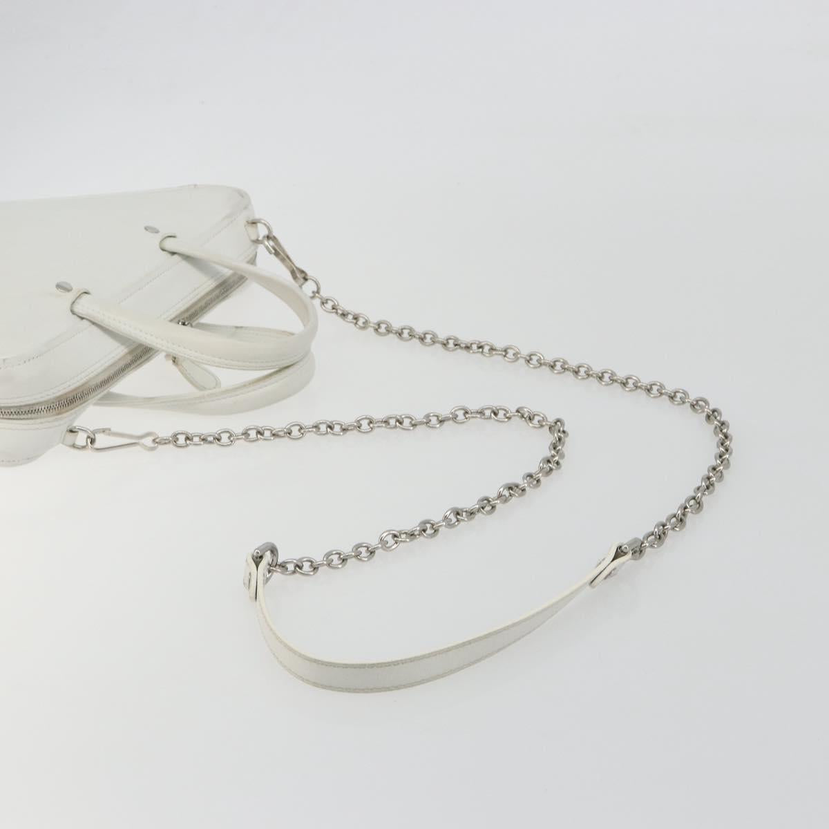 BALENCIAGA Triangle Duffel Bag Leather 2way White Silver 527272 Auth bs35637A - Jerrillo image 9