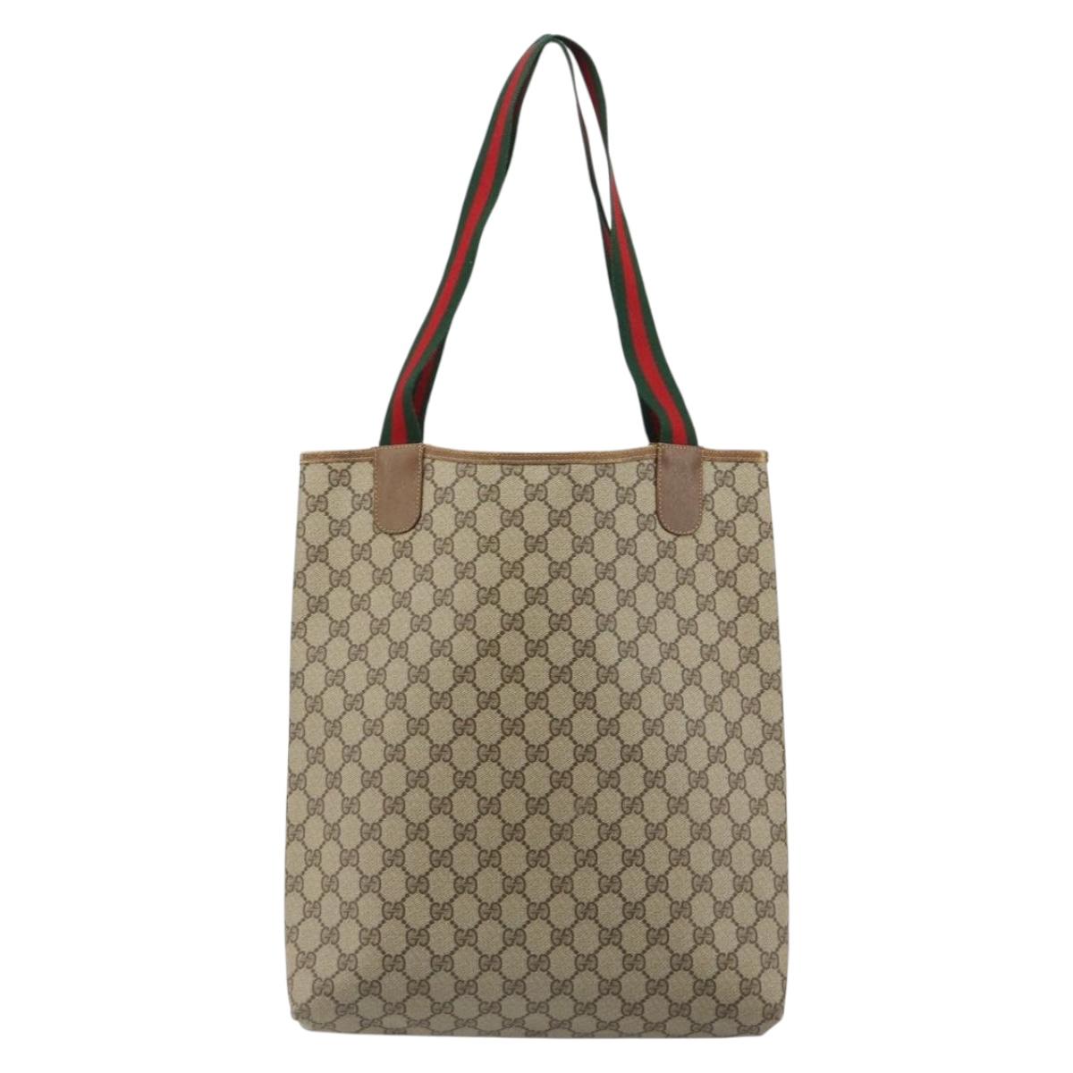 GUCCI GG Supreme Web Sherry Line Tote Bag PVC Beige 39 02 003 Auth bs35666 - Jerrillo image 2