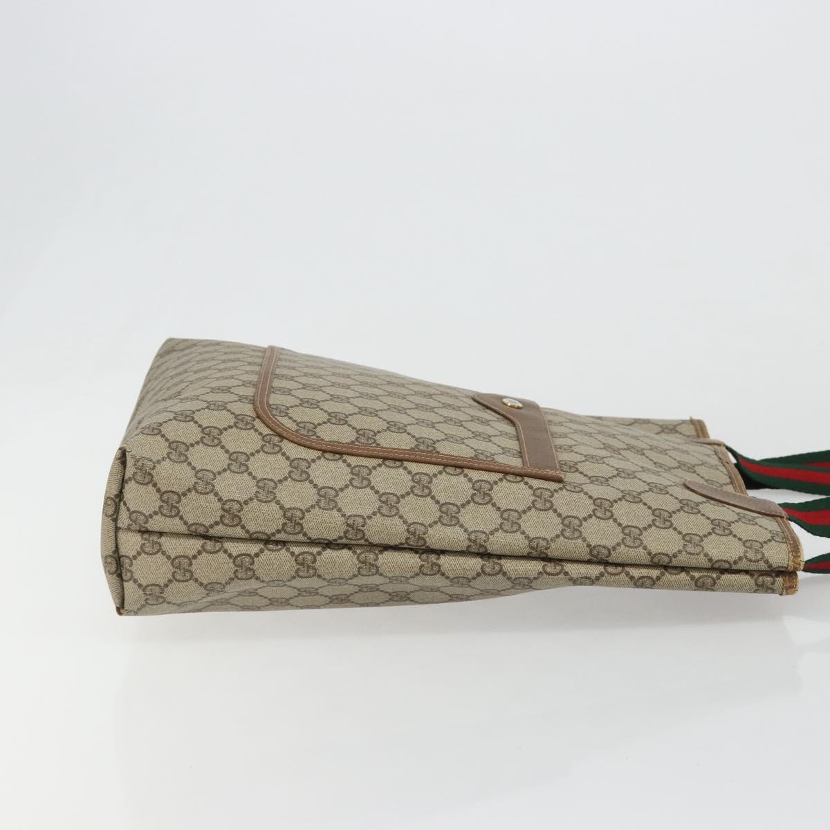 GUCCI GG Supreme Web Sherry Line Tote Bag PVC Beige 39 02 003 Auth bs35666 - Jerrillo image 3