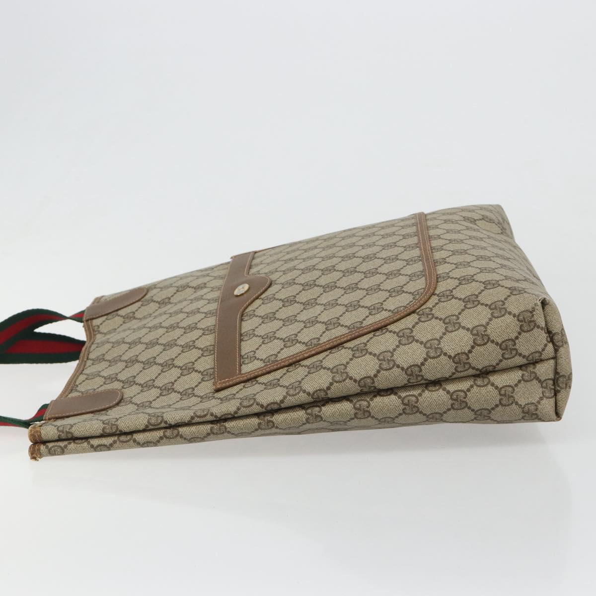 GUCCI GG Supreme Web Sherry Line Tote Bag PVC Beige 39 02 003 Auth bs35666 - Jerrillo image 4
