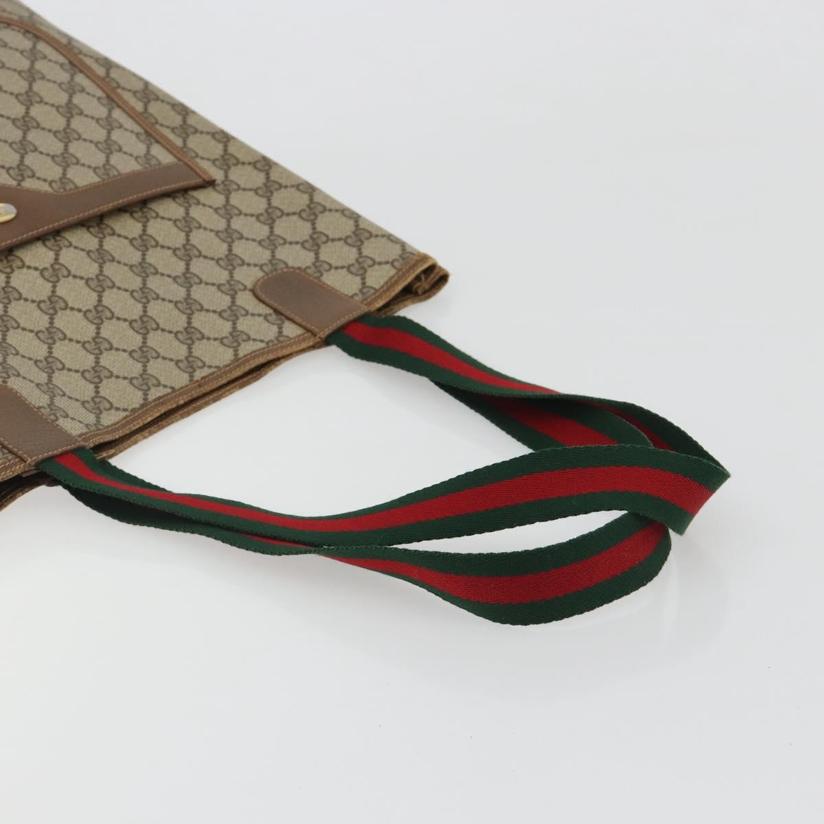 GUCCI GG Supreme Web Sherry Line Tote Bag PVC Beige 39 02 003 Auth bs35666 - Jerrillo image 7