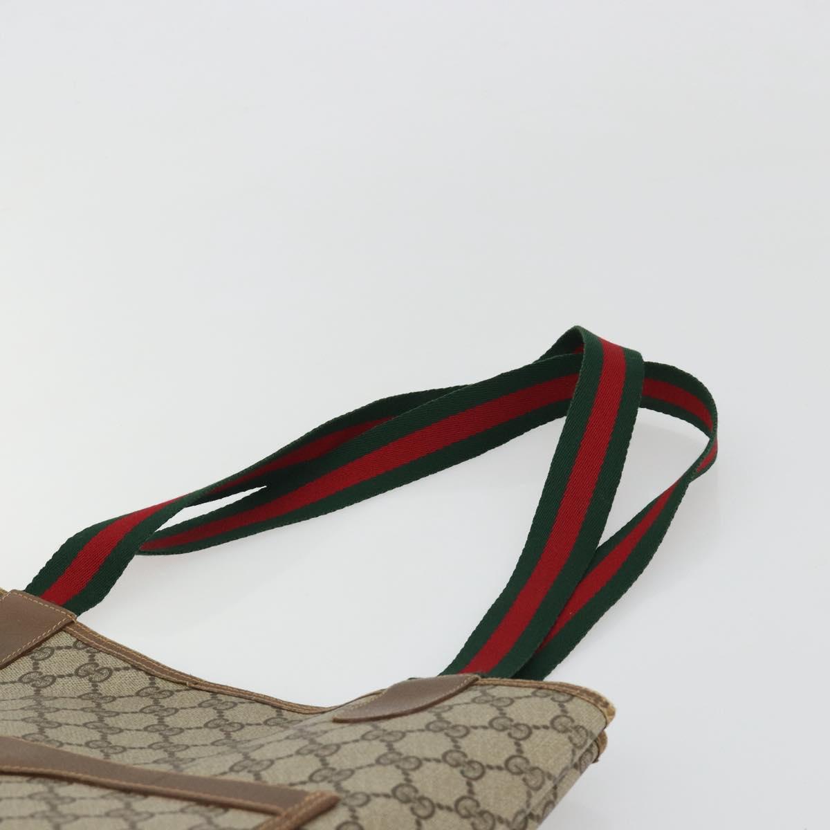 GUCCI GG Supreme Web Sherry Line Tote Bag PVC Beige 39 02 003 Auth bs35666 - Jerrillo image 8