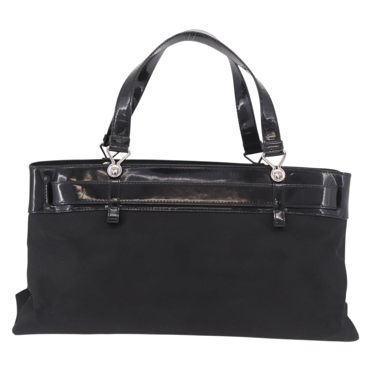 Christian Dior Hand Bag Nylon Black Silver Auth bs35673 - Jerrillo image 2