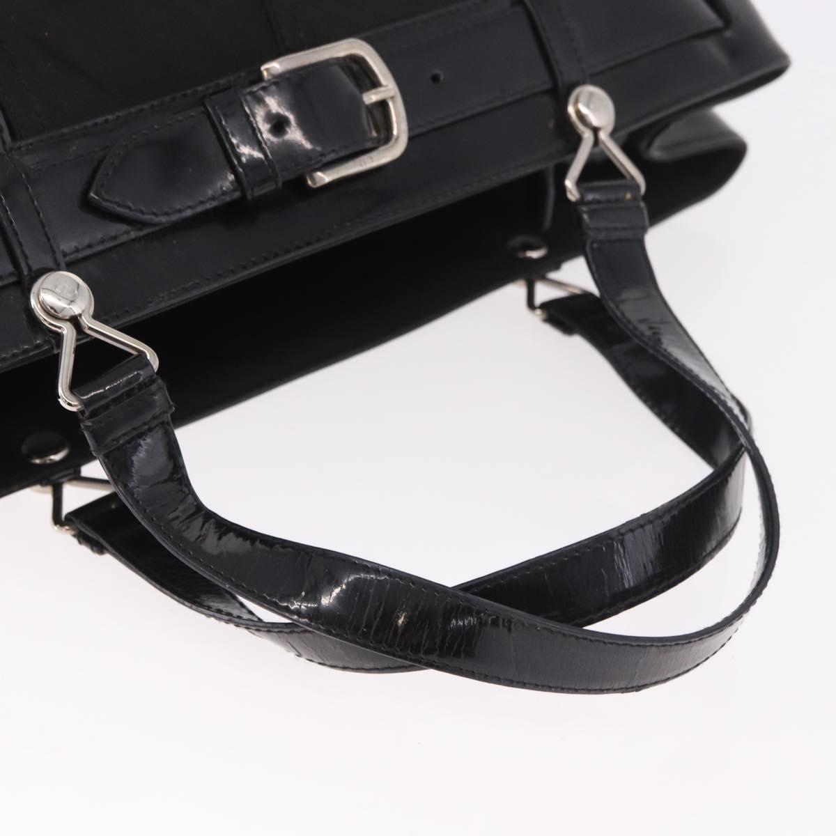 Christian Dior Hand Bag Nylon Black Silver Auth bs35673 - Jerrillo image 7