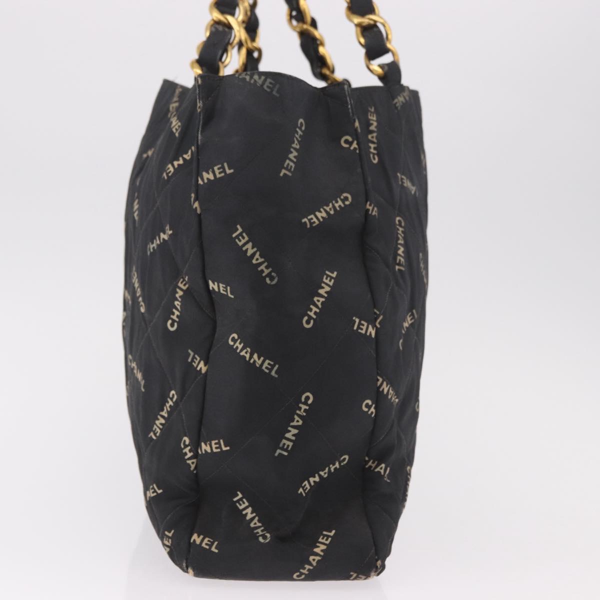 CHANEL Matelasse Chain Tote Bag Coated Canvas Black Gold CC Auth bs35682 - Jerrillo image 4
