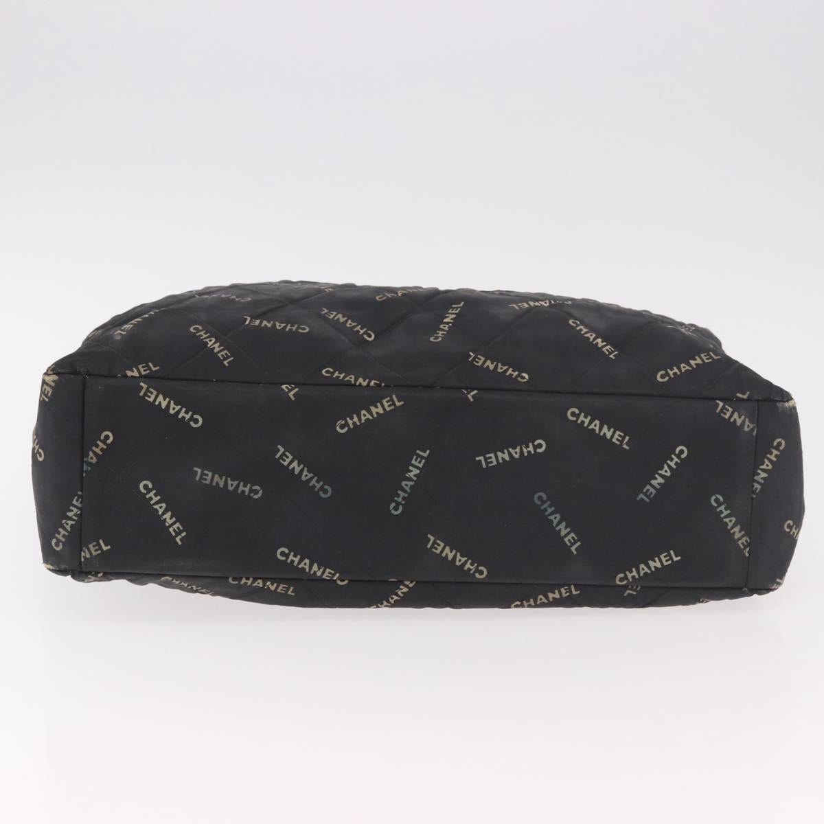 CHANEL Matelasse Chain Tote Bag Coated Canvas Black Gold CC Auth bs35682 - Jerrillo image 5