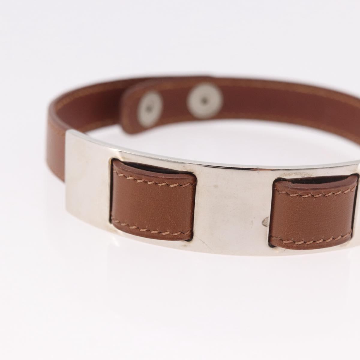 Bracciale HERMES in pelle marrone e argento, autentico bs35719A - Jerrillo image 6