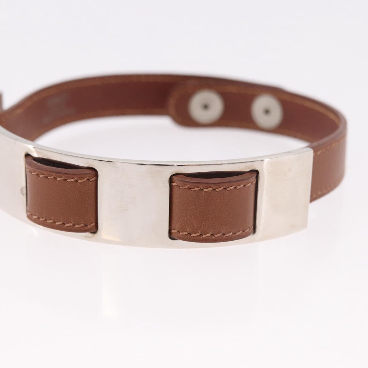 Bracciale HERMES in pelle marrone e argento, autentico bs35719A - Jerrillo image 7