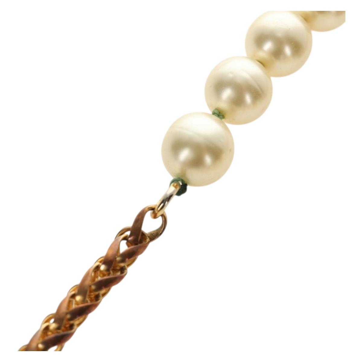 CHANEL Necklace Metal Pearl Gold White CC Auth bs35757V - Jerrillo image 10