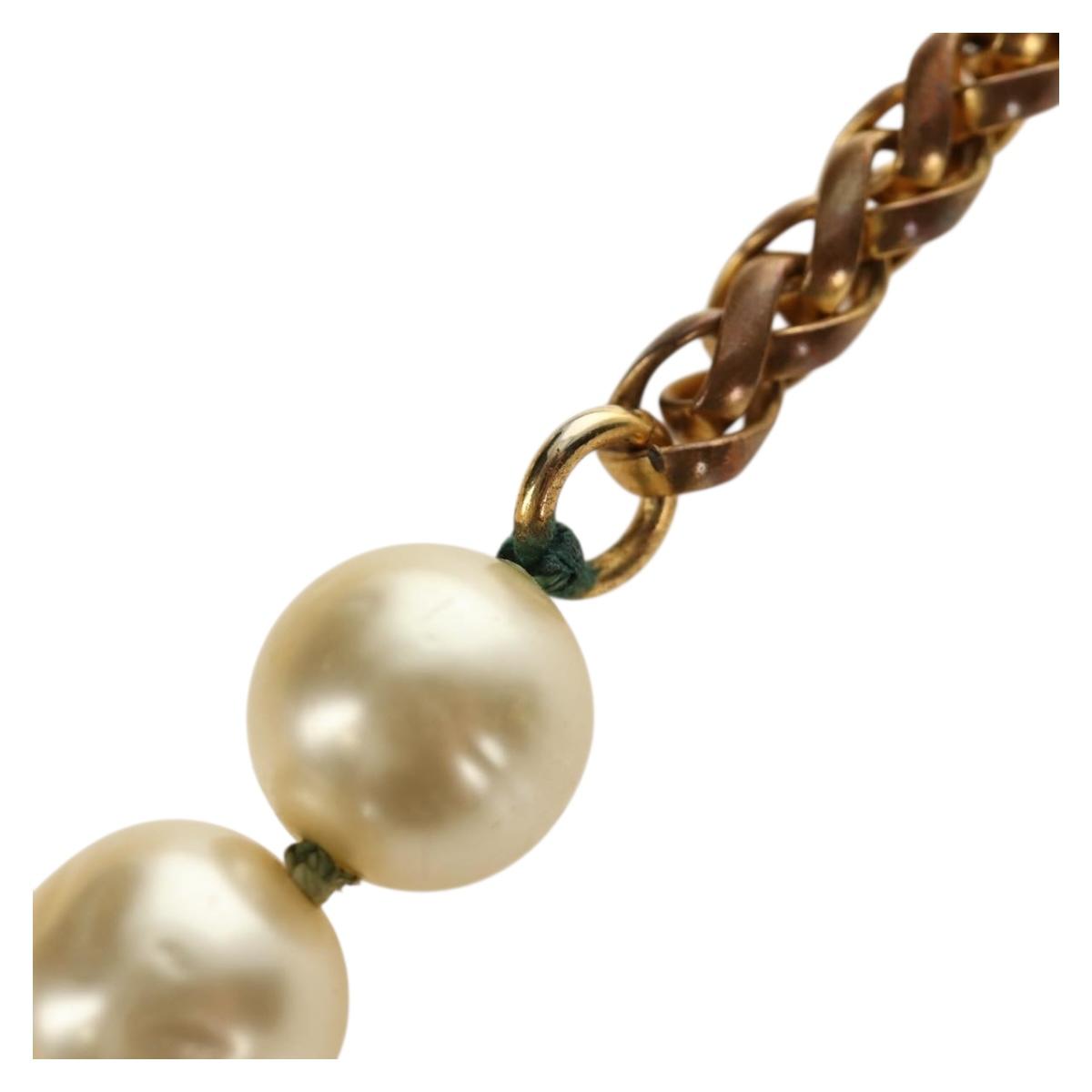 CHANEL Necklace Metal Pearl Gold White CC Auth bs35757V - Jerrillo image 4