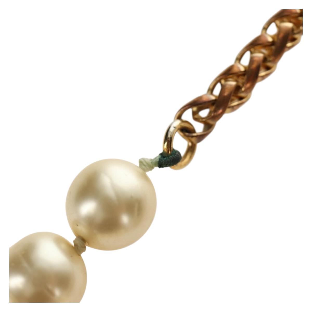 CHANEL Necklace Metal Pearl Gold White CC Auth bs35757V - Jerrillo image 5