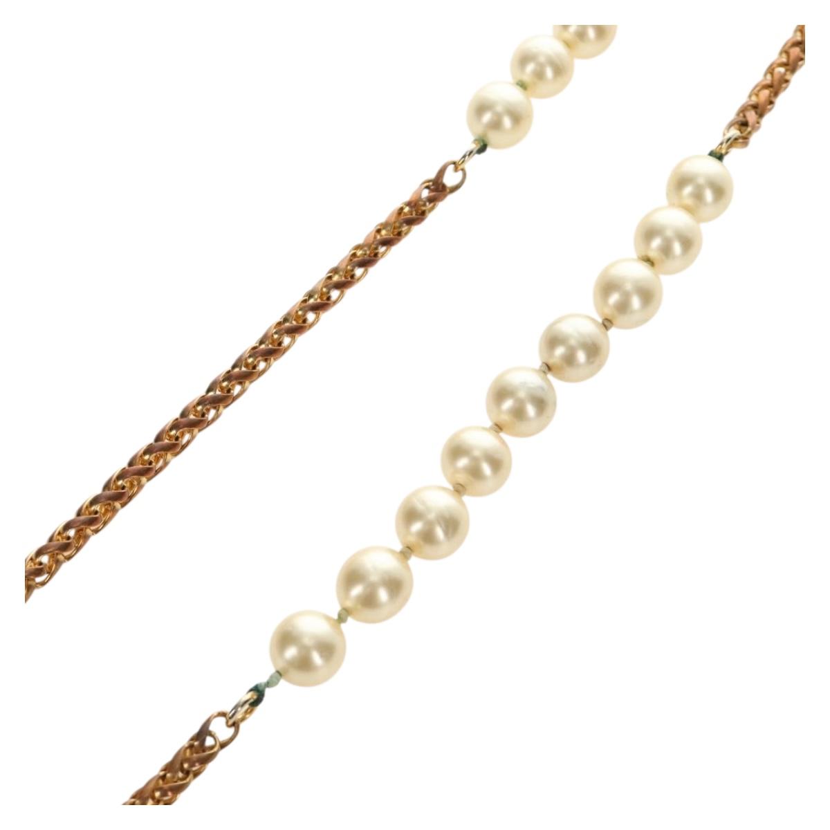 CHANEL Necklace Metal Pearl Gold White CC Auth bs35757V - Jerrillo image 7