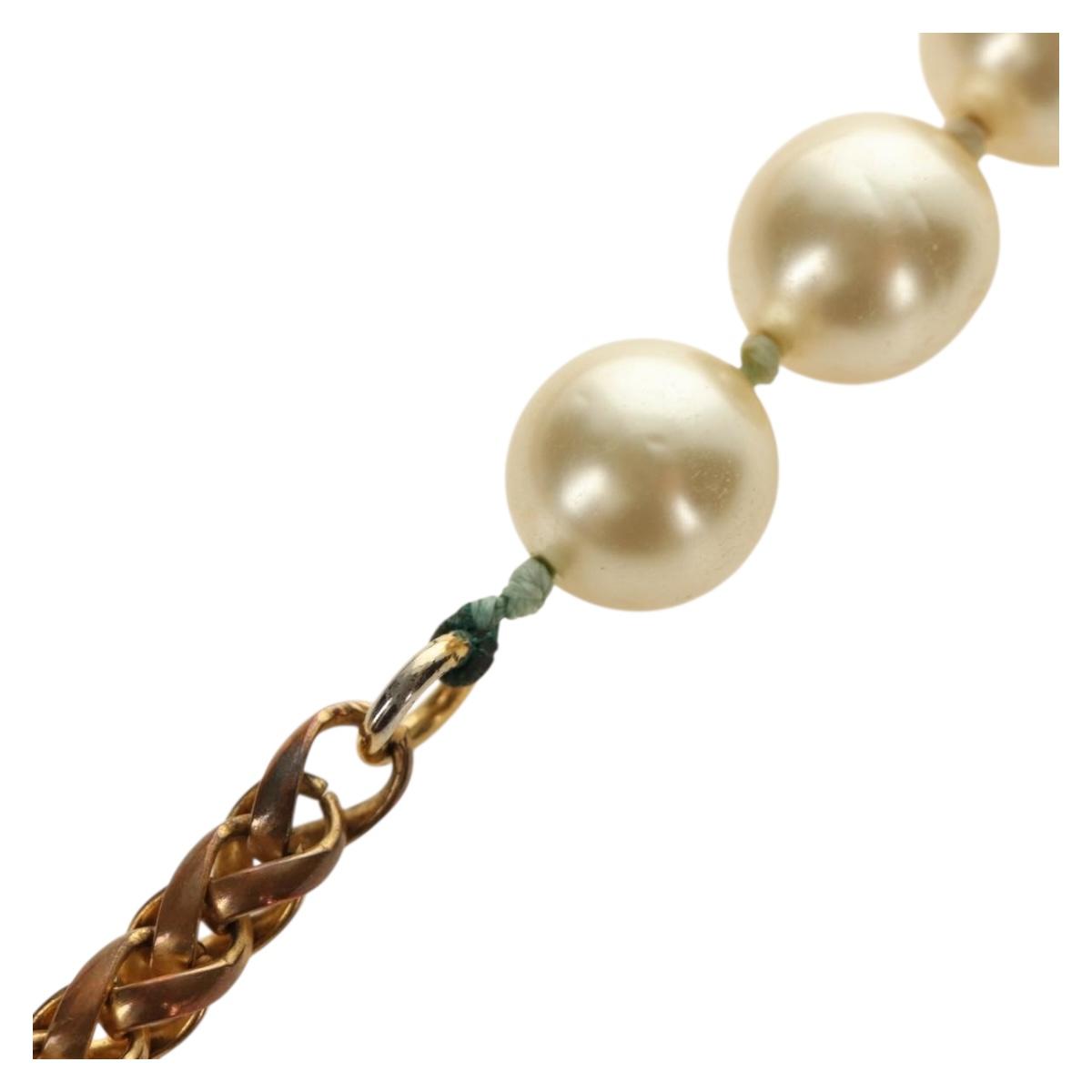 CHANEL Necklace Metal Pearl Gold White CC Auth bs35757V - Jerrillo image 8