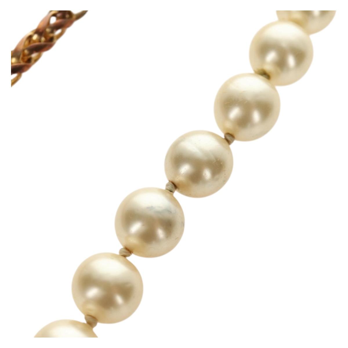 CHANEL Necklace Metal Pearl Gold White CC Auth bs35757V - Jerrillo image 9