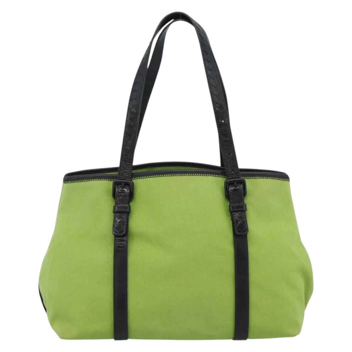 BOTTEGA VENETA Tote Bag Canvas Green Black 256763 Auth bs35773 - Jerrillo image 2