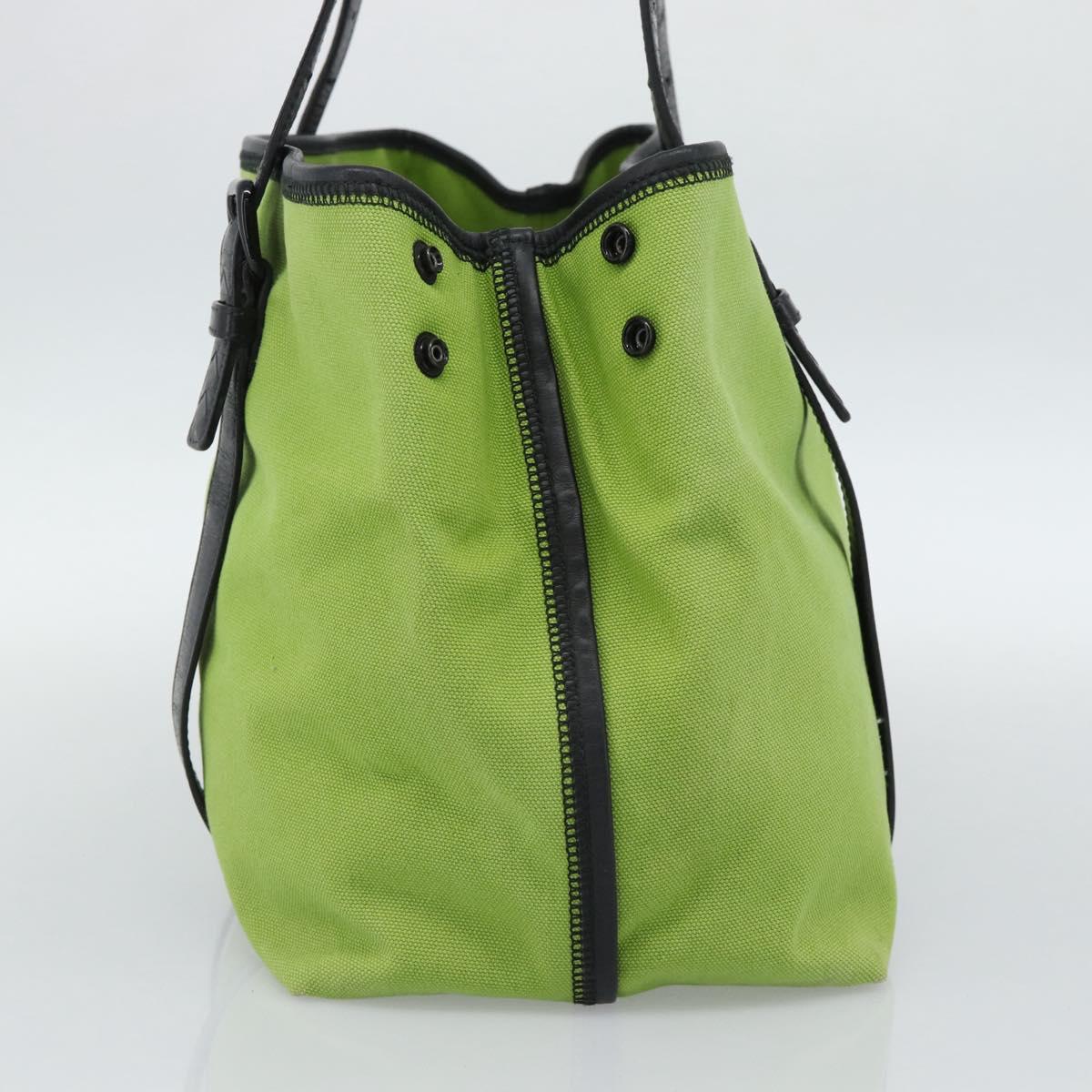 BOTTEGA VENETA Tote Bag Canvas Green Black 256763 Auth bs35773 - Jerrillo image 4
