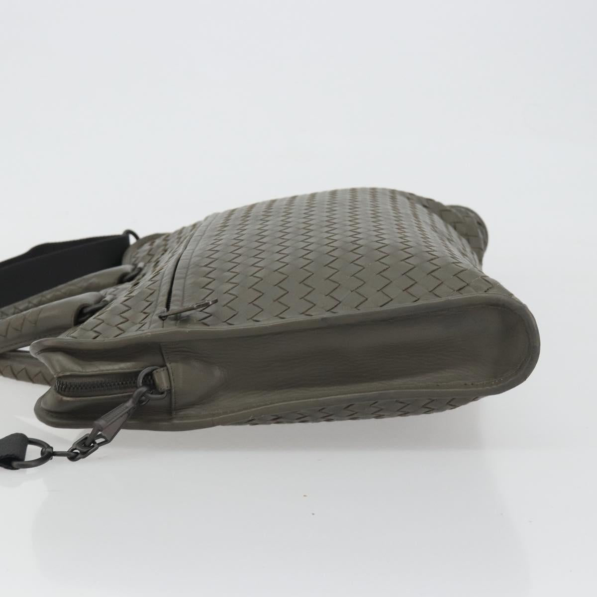 BOTTEGA VENETA INTRECCIATO Business Bag Leather 2way Gray Auth bs35785 - Jerrillo image 4