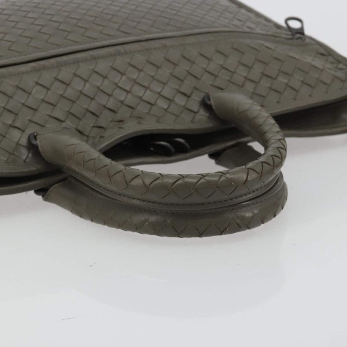 BOTTEGA VENETA INTRECCIATO Business Bag Leather 2way Gray Auth bs35785 - Jerrillo image 7