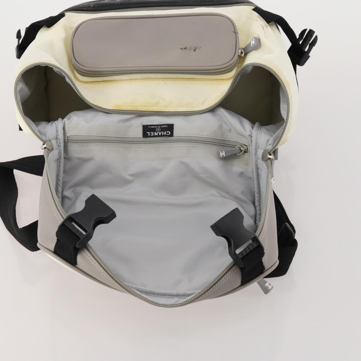 CHANEL Sports Line Backpack White Gray CC Auth bs35854 - Jerrillo image 9