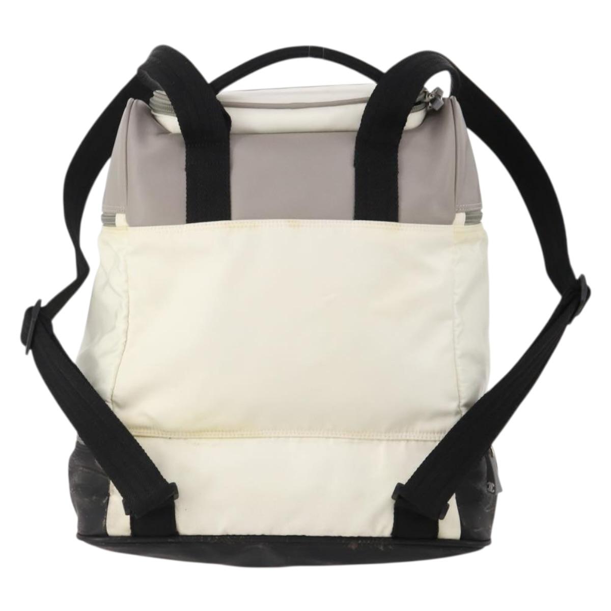CHANEL Sports Line Backpack White Gray CC Auth bs35854 - Jerrillo image 2