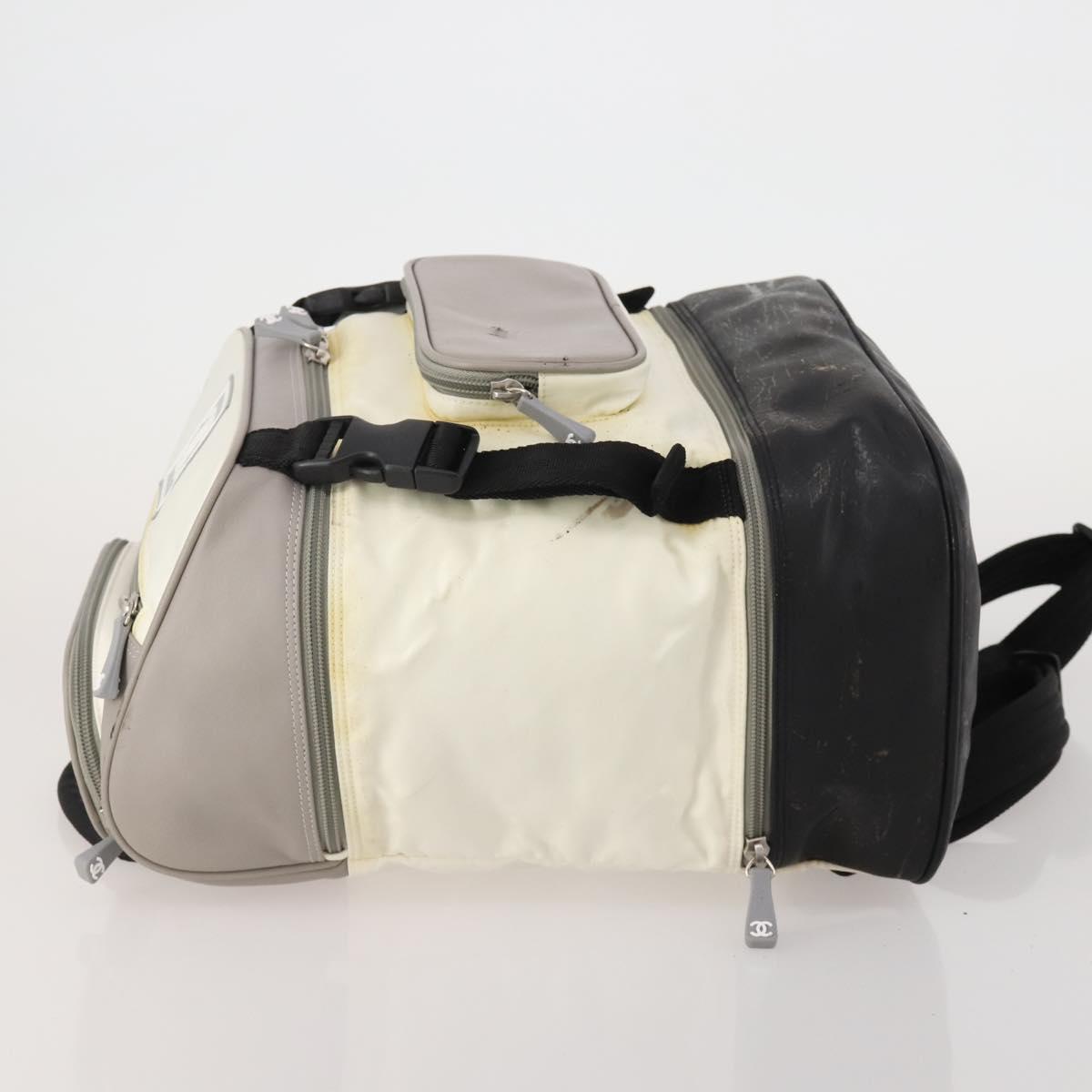 CHANEL Sports Line Backpack White Gray CC Auth bs35854 - Jerrillo image 4