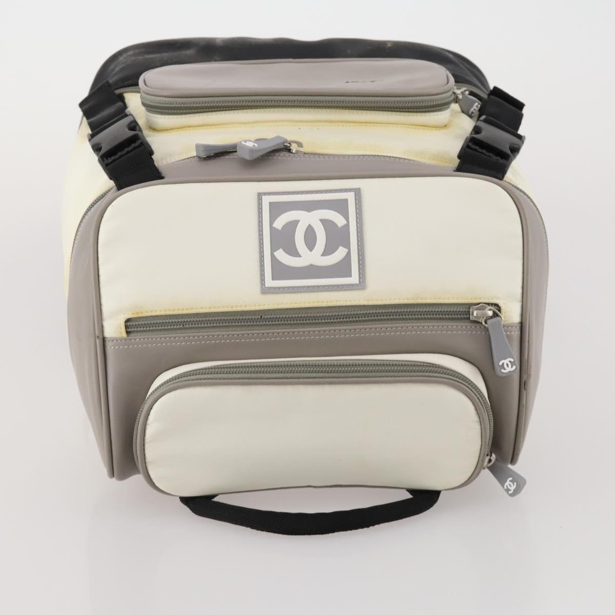 CHANEL Sports Line Backpack White Gray CC Auth bs35854 - Jerrillo image 6